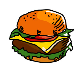 Burger illustartion vector isolated food clipart