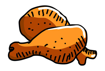 Chicken drumstick fried chicken clipart