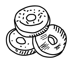 Donuts hand drawn illustration