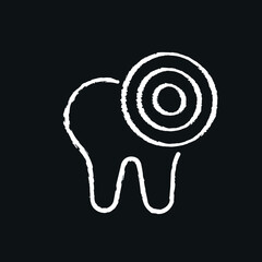 Toothache chalk icon. Dental services and therapy. Vector isolated black illustration.