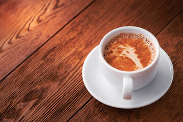 Coffee drink in white cup