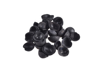 charcoal macadamia isolated on white background