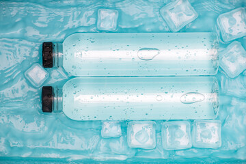 Cool bottled cold drinks in summer