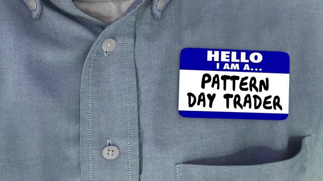 Hello I am a Pattern Day Trader PDT Stock Market Investor Name Tag 3d Animation
