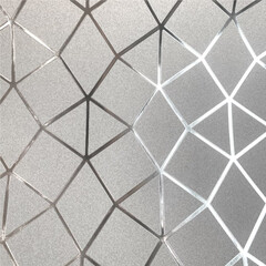 Grey and metallic silver wallpaper texture with modern geometric trellis style design