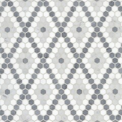 Grey mosaic wall and floor tile texture with diamond pattern