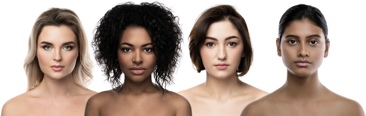Multi-ethnic beauty and skincare. Group of women with a different ethnicity.
