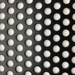 Perforated metal sheet texture on a white background