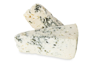 Blue cheese on isolated white background