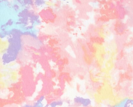 Pastel colored tie dye printed fabric texture