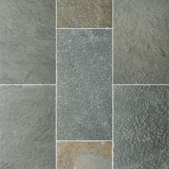 Seamless slate natural stone tile in grey with rusted effect