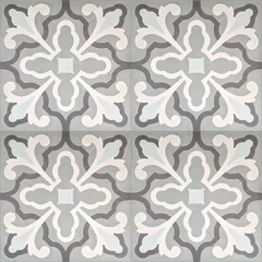 Gordijnen Seampless encaustic cement tile texture with traditional pattern © Goar