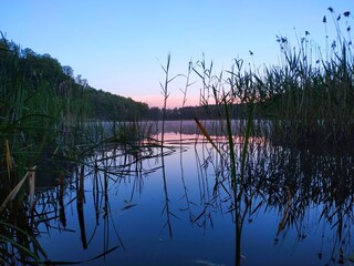 Wschód słońca. Jezioro Lubich , Lubuskie