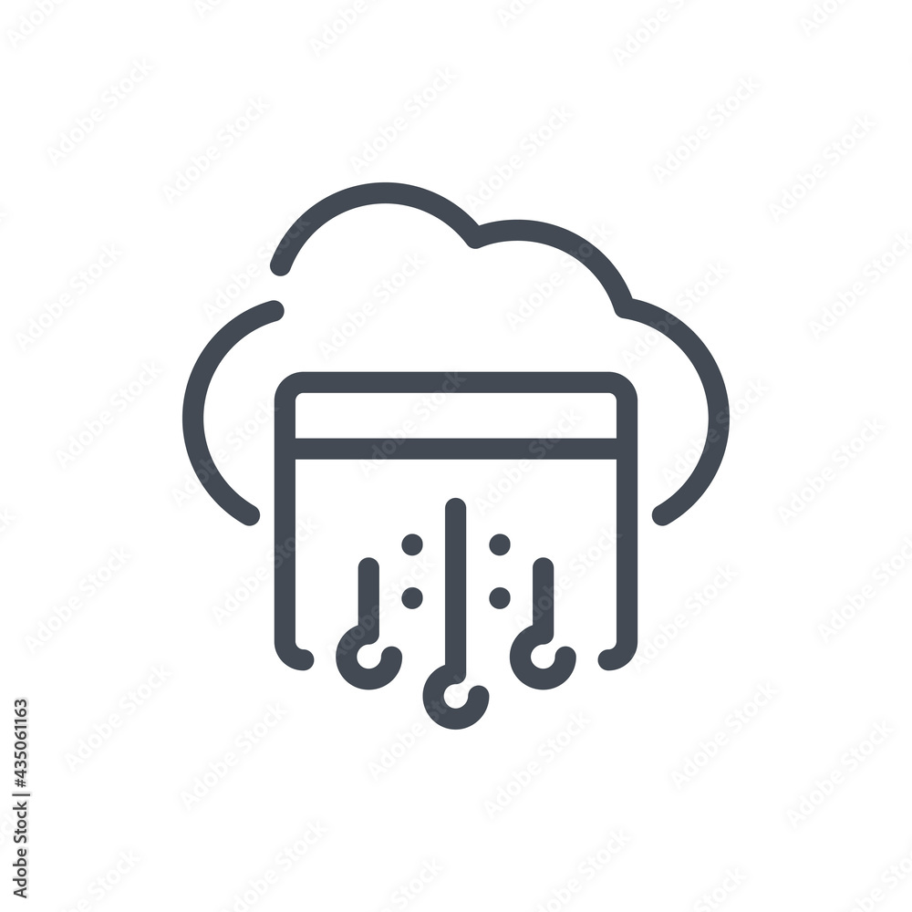 Poster cloud network and hosting with website and connection line icon. online web access to online cloud s