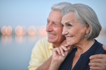 portrait of beautiful caucasian senior couple
