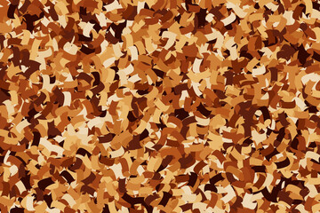Coffee Color Confetti. Chocolate Shades Texture. Brown Particles. Digitally Generated Image. Vector Illustration, EPS 10.