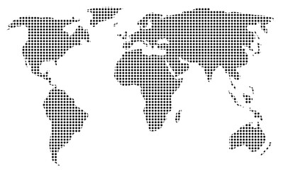 Dotted world map. Vector template for website, infographics, design. Flat illustration