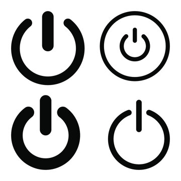Collection of power on off button icon with vector eps 10 file