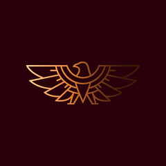Falcon logo design. Peregrine minimalist outlined logotype. Download it now