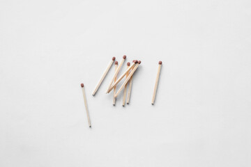 matches lie on a white background