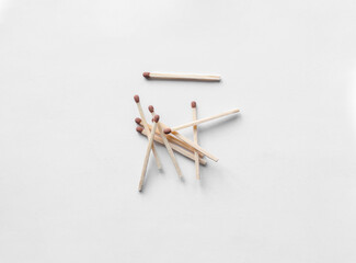 matches lie on a white background