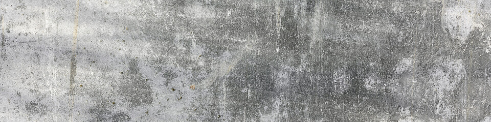 Plakat Panoramic front view of grunge old gray colored concrete wall