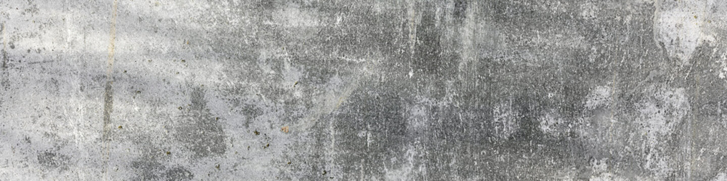 Panoramic front view of grunge old gray colored concrete wall © Bonsales