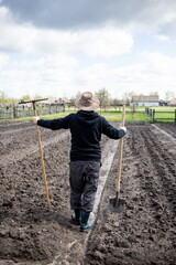 Fototapeta premium farmer in the field