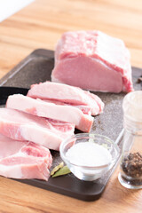Woman preparing raw meat