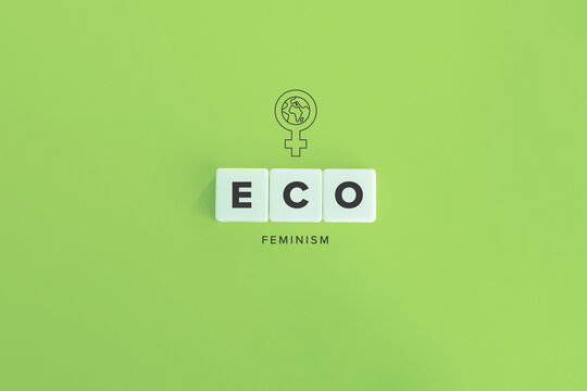 Eco feminism banner and concept. Feminist Environmental Philosophy. Women Nature Connections.