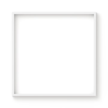 Frame white blank modern realistic picture frame square size template in high resolution isolated on white background 3d rendering