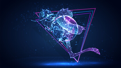 vector 3d dragon snake on a blue background in virtual space