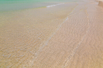 Beach. Blue sea and white sand. Summer time. Seacost