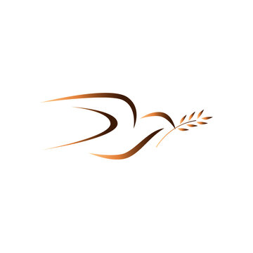 Pigeon negative space logo design. Vector illustration. Bird Pattern minimalism drawing artwork. Download it now