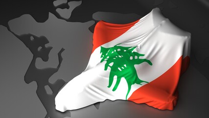 airplane is covered with the flag of the Lebanon