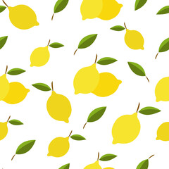 Vector illustrator with lemons, bright print for fabrics