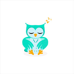 cute cartoon owl sleeping
