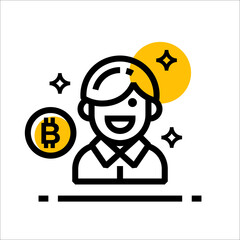 human and investment icon vector