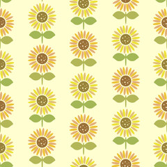 北欧風ひまわり　シームレスパターンB