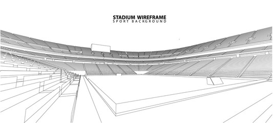 3D wireframe of stadium or sport arena. vector © Aomarch