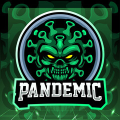 Corona virus mascot. esport logo design © REYYARTS