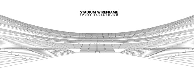 3D wireframe of stadium or sport arena. vector © Aomarch
