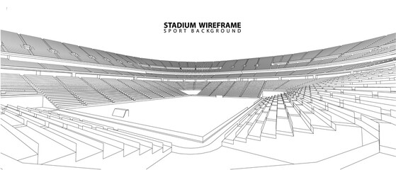 3D wireframe of stadium or sport arena. vector