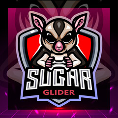 Sugar glider gaming mascot. esport logo design