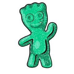 Green sour gummy bear