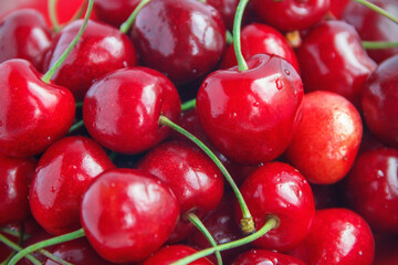 Ripe red cherry berries