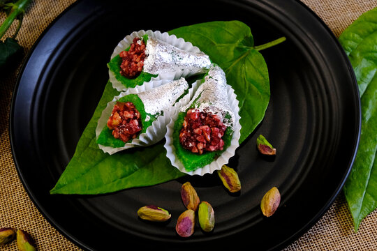 Paan Sweet or Mithai - Betel Leaves mixed with Milk Powder and sugar to make sweet having Pan Flavour