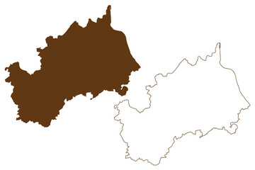 Fototapeta na wymiar Ahrweiler district (Federal Republic of Germany, State of Rhineland-Palatinate) map vector illustration, scribble sketch Ahrweiler map