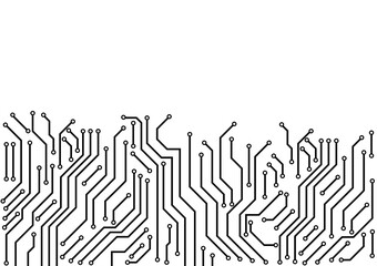 circuit board electronic or electrical line on white engineering technology concept vector background