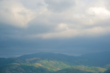 Fototapeta na wymiar Mountain with sky cloud early morning